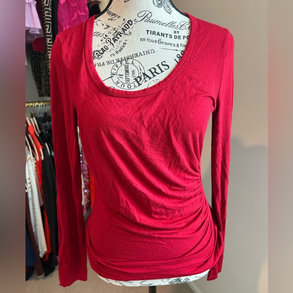 Karen Kane Red Long Sleeve Knit Top